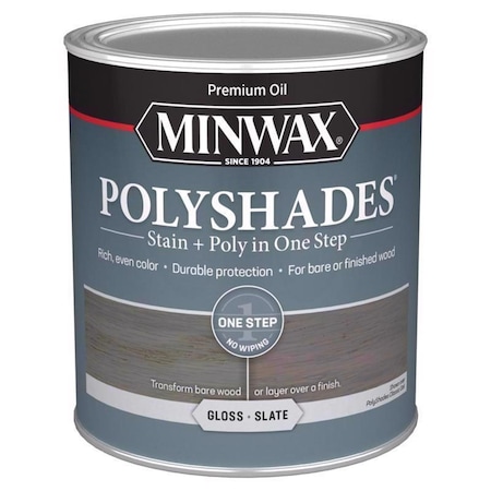 Minwax Minwax PolyShades Semi-Transparent Gloss Slate Oil-Based Stain/Polyurethane Finish 1 qt 614984444